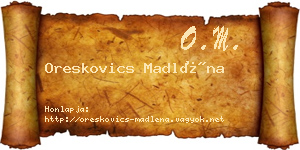 Oreskovics Madléna névjegykártya